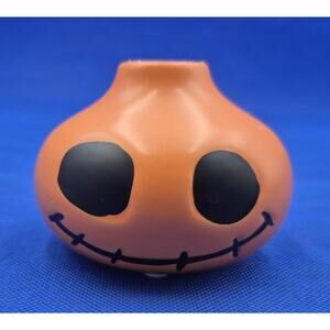 Small Ceramic Jack-o-Lantern Candle Holder Orange Black 3.5x3"